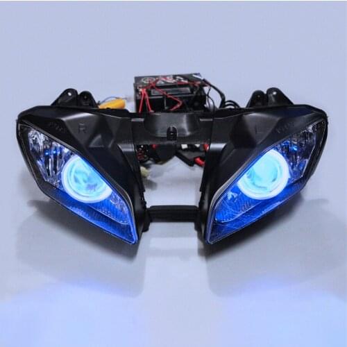 Headlamp with angel eyes HID Projector headlight with project f for Yamaha YZF-R6 2006-2007