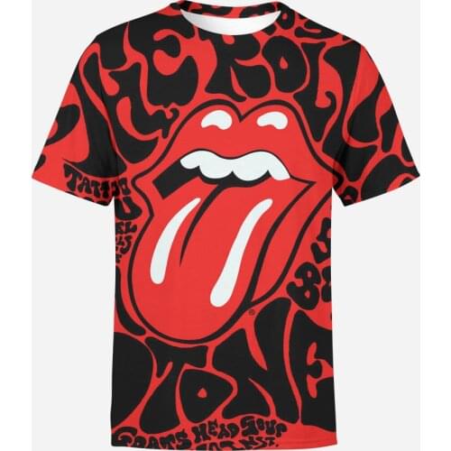 Tongue Printed 3D T-Shirt For Women/Girl Sexy Hot Sale Breathable Quick-Drying Fabric Tops Tees For Famel Size From XXS-4XL