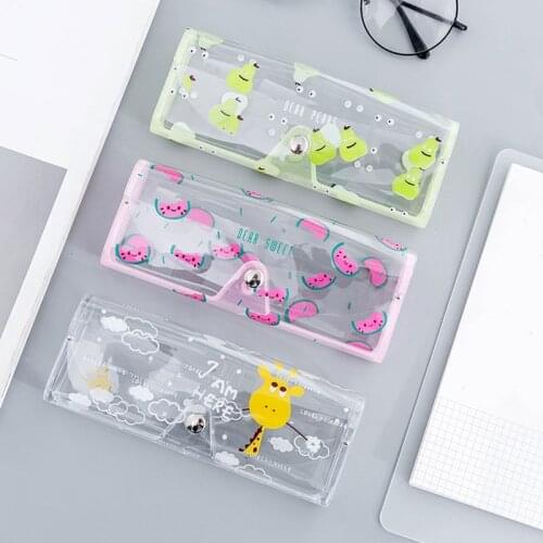 Cartoon Cute Print Sunglasses Glasses Box Travel Glasses Case Womens Transparent PVC Protection Carry Box Eyewear Accessoires