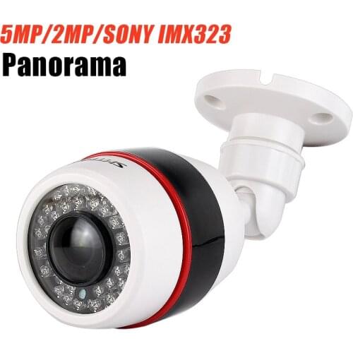 HD 5MP Panorama wide Angle CCTV AHD Camera 1080P SONYIMX323 Fisheye Lens Night Vision Waterproof Outdoor Bullet Camera