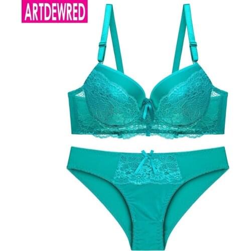 Luxurious Womens Health Big Size Lace Bra Set Push Up Underwire Bra & Brief Sets Sexy Lingerie Panty Female Underwear Set