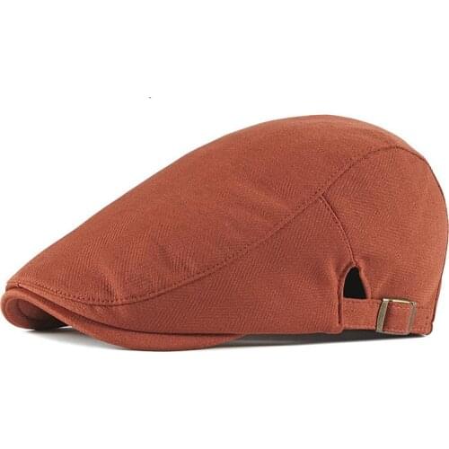 LDSLYJR 2021 Cotton Spring Autumn solid Newsboy Caps Flat Peaked Cap Men and Women Painter Beret Hats 140