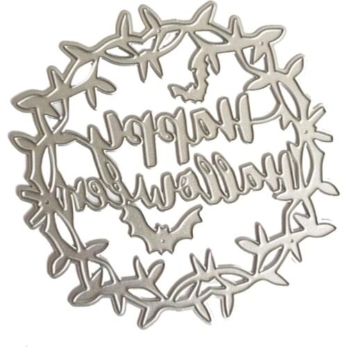 Happy Halloween Metal Cutting Dies Stencil DIY Scrapbooking Album Paper Card Template Mold Embossing Decoration
