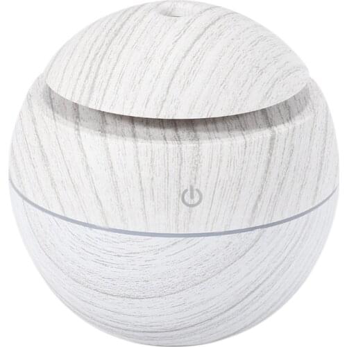 New 130Ml Mini Electric Air Humidifier Usb Charge Aroma Diffuser Ultrasonic White Wood Grain With 7 Color Led Light For Home