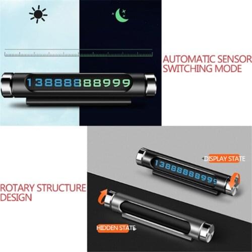 Multifunction Black/Golden/Silver Car Temporary Parking Card Phone Number Card Plate Parking Stop Automobile Accessories