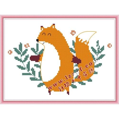 Everlasting Love Fox 5 Chinese Cross Stitch Kits Ecological Cotton Stamped Printed 14CT 11CT Gift Wedding Decoration For Home