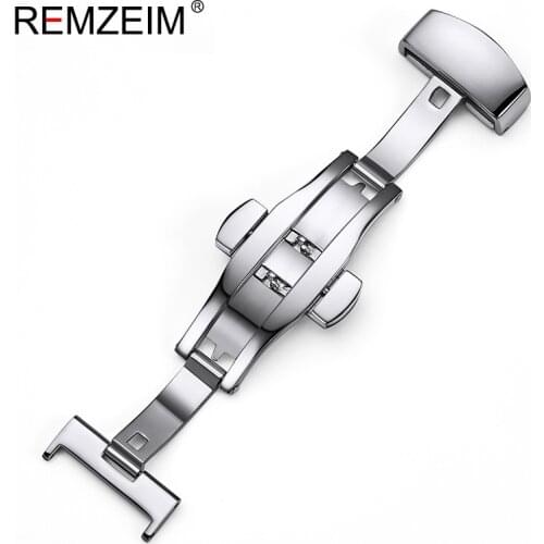 New Stainless Steel Durable Double Folding Butterfly Clasp Buckle Waterproof Automatic Button Buckles Watchband Accessories