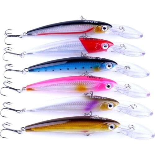 New 6pcs Big Minnow Fishing Lure Depth Diving Hard Plastic Bait 17cm 30g Bionic Crankbait Pesca Peche Fishing Wobblers