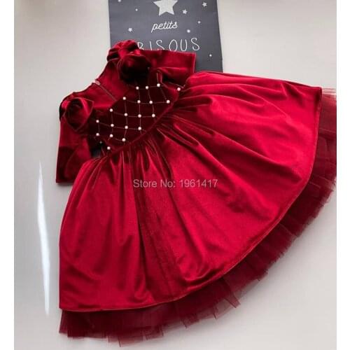 Winter New Flower Girl Dresses for Wedding Ball Gown Kids Pageant Gowns Girls Birthday Party Dress Christmas dress AG0390