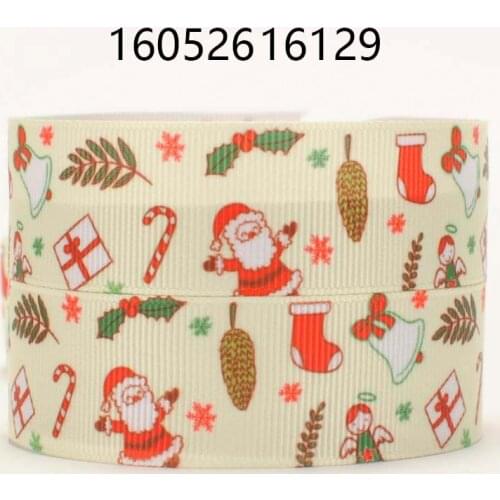 NEW 50 yards 7/8 " 22 mm Christmas product pattern printed grosgrain ribbon DIY party gift free shipping