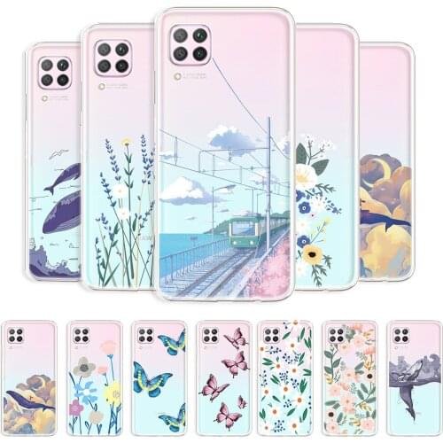 Clear Case For Huawei P40 Lite 4G Case Huawei Nova 6 se Scenery Protective Cover For Huawei Nova 7i Transparent Shockproof Coque