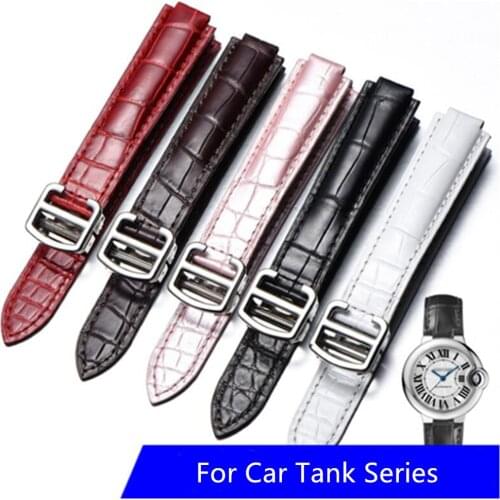 14*9mm 18*11mm 20*12mm For Ballon Bleu Tank Series Bamboo Pattern Crocodile skin Watches Strap Watchband With Folding Buckle