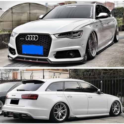 CARBON FIBER Front Rear Bumper Lip Spoiler Trunk Diffuser Side Body Skirt For Audi Avant A6 S6 RS6 SLINE C7.5 2016 2017 2018