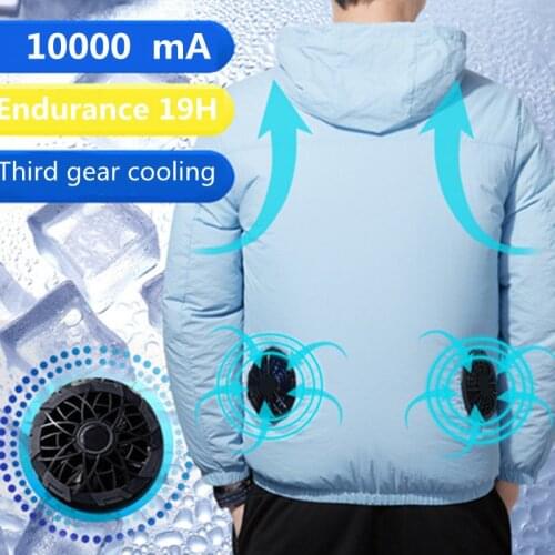 2021 Summer Cooling Clothing Air-conditioning Fan USB Smart Charging Jacket Men Women Breathable Cool Long sleeve Working Coat