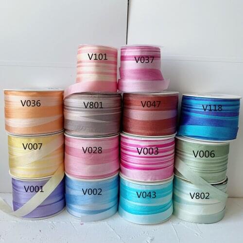 New arrived 13mm variegated 100% pure silk embroidery ribbon thin taffeta high quality silk ribbon Anya Ribbon Handcraft
