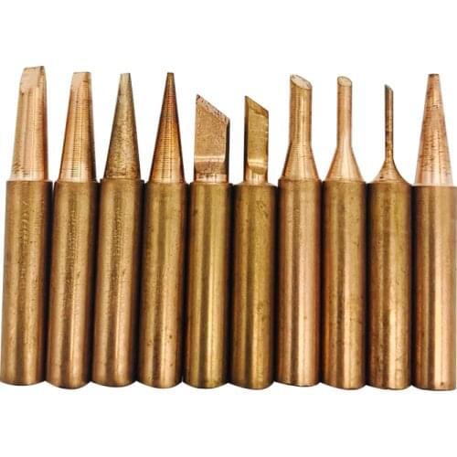10pcs pure copper Iron tip 900M-T soldering tip for Various Models soldering rework station soldering iron station