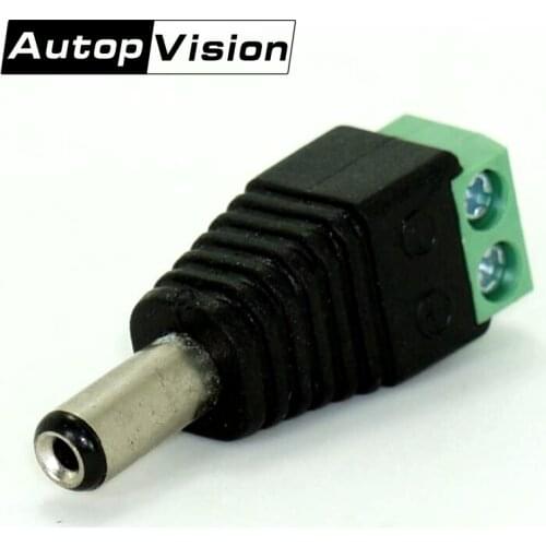 10Pcs/lot Professional CCTV BNC Accessories 2.1 x 5.5mm DC Power male Plug Jack Adapter Connector Plug for CCTV LED Strip Light