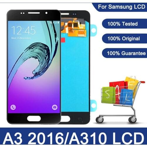 100% Original 4.7'' LCD Display For Samsung Galaxy A3 2016 A310 A310F A3100 LCD Touch Screen Digitizer Assembly Repair Parts