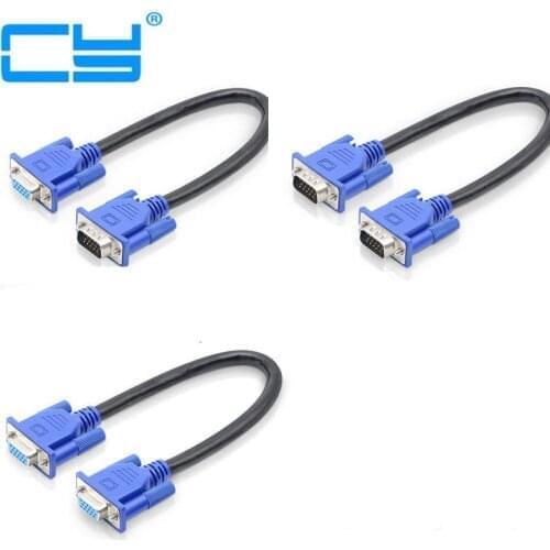 30cm 50cm HD15Pin VGA D-Sub Short Video Cable Cord Male to Male M/M Male to Female and Female to Female RGB Cable for Monitor