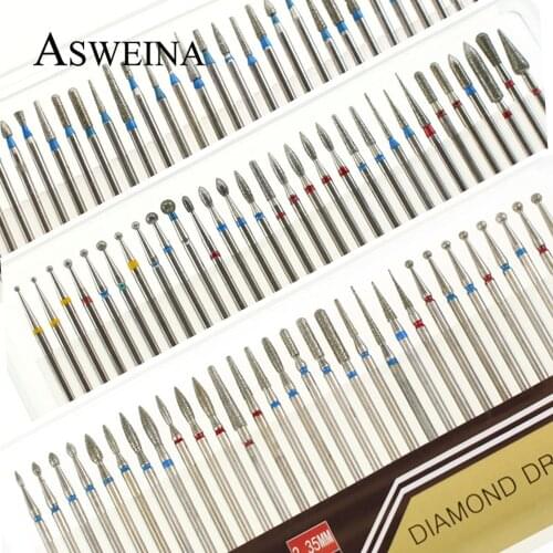 30pc/set Diamond Nail Drill Bit Rotary Burrs for Manicure Machine Accessories Mill Cutter Removal Tools Nail Files