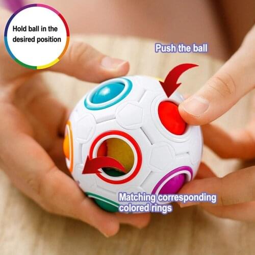 Antistress Cube Rainbow Ball Puzzles Football Magic Cube Educational Learning Toys for Children Adult Kids Stress Reliever Toys