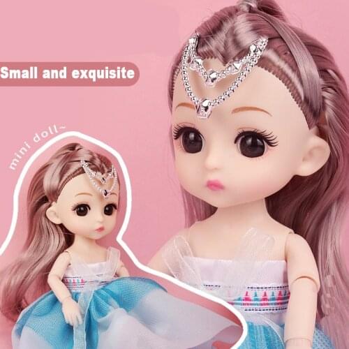 BJD 16CM Doll 13 Movable Joints Casual Fashion Princess Clothes Suit Accessories Nude Decoration Multicolor Hair Girl Gift Toy