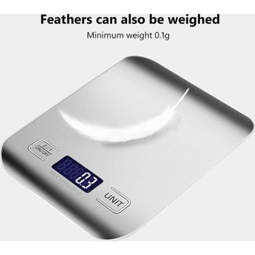 Digital Kitchen Scale 5kg/10kg Food Multi-Function 304 Stainless Steel Balance LCD Display Measuring Grams Ounces Cooking Baking