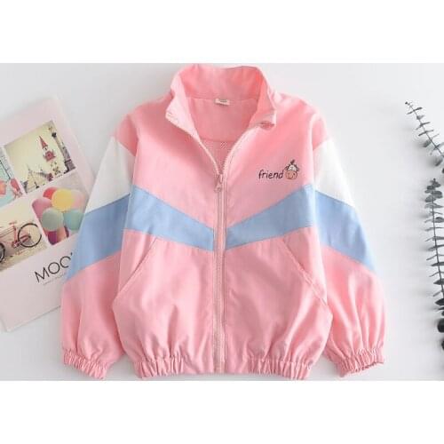 Kids Girls Autumn Jackets Toddler Cartoon Print Cute Coats Full Sleeve Outerwears Children Active Clothes Fashion Spring Clothes