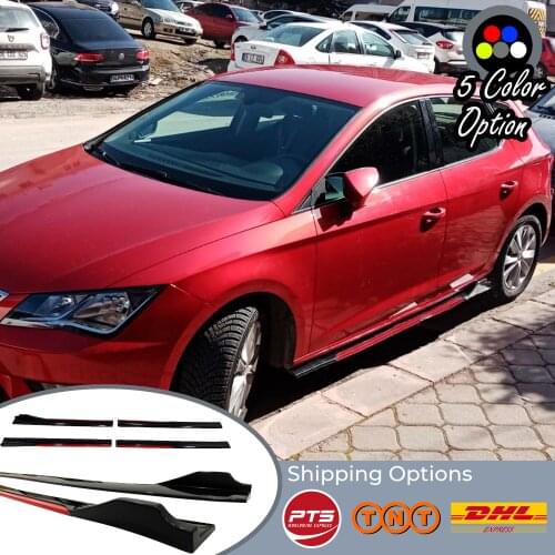 For SEAT Leon MK2 MK3 MK4 Cupra FR until 2020 All Model 4 Pcs Sill Side Skirt Bumper Attachment Trim Body Kit Lip Car Accessory