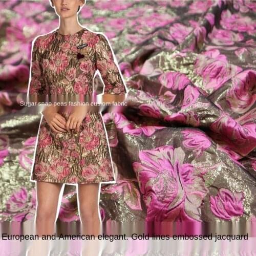 Elegant three-dimensional embossed gold yarn yarn-dyed jacquard fabric, sewing fabric factory shop is not out of stock