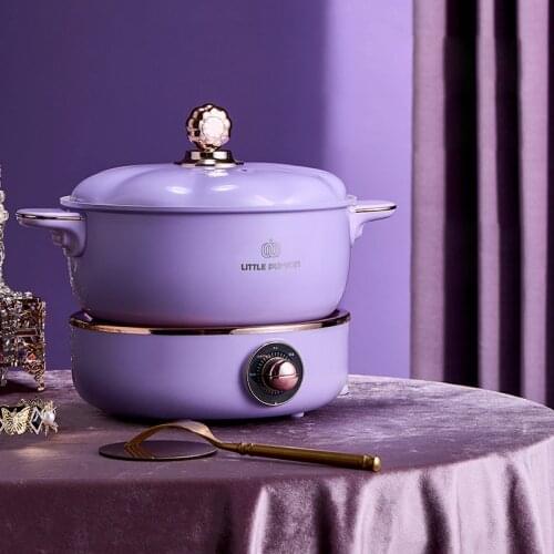 800W Electric Cooking Pot Multicooker Split Type Hot Pot Non-stick Electric Skillet Frying Pan Rice Cooker with Steamer 220V