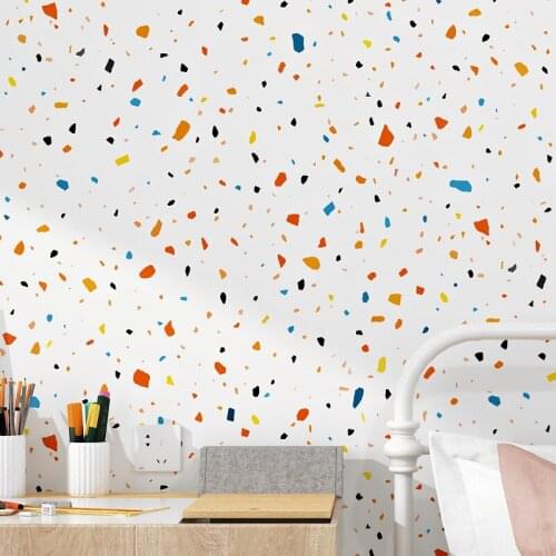 INS Wallpaper Living Room Bedroom Nordic Style Colorful Orange Orange Childrens Room Princess Girl Non-Woven Wallpaper