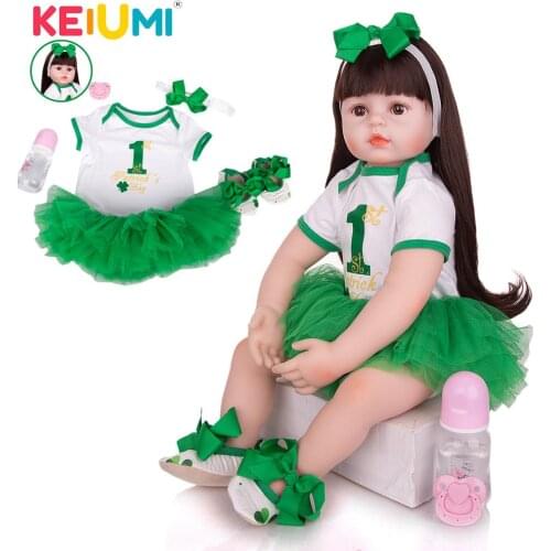 KEIUMI 24 Inch Fashion Baby Reborn Doll Toy Princess Silicone Bebe Baby Doll Girls Birthday Gift Present Children Birthday Gifts
