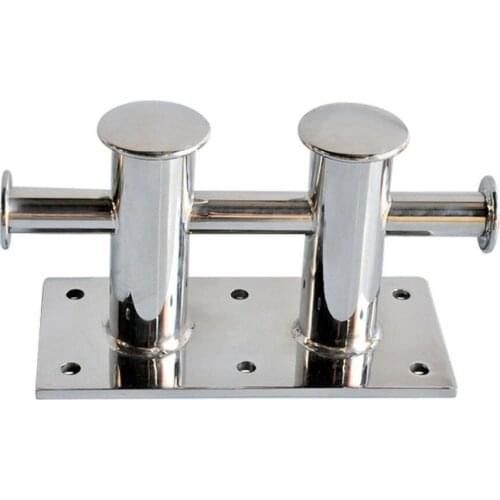Boat 316 Stainless Steel 370mm Heavy Duty Double Mooring Bitt Cross Bollard Cleat