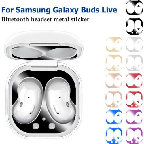 Stickers For Samsung Buds Live Metal Dust Guard Stickers Skin Protector for Ssamsung Buds Live Wireless Earphone Case Stickers