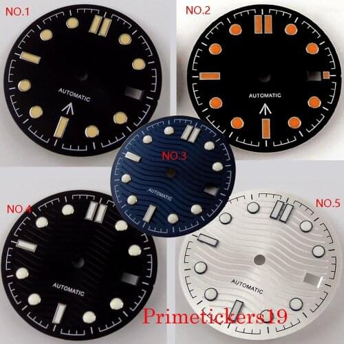 Wristwatch Sterile Dial Fit NH35 Automatic Movement With Date Window Luminous Marks Stainless Steel Watch Replacement