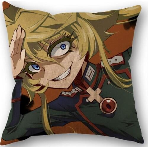 Custom Youjo Senki Pillowcase Wedding Decorative Cotton Linen Pillow Case For Home Pillow Cover 45X45(One Sides)
