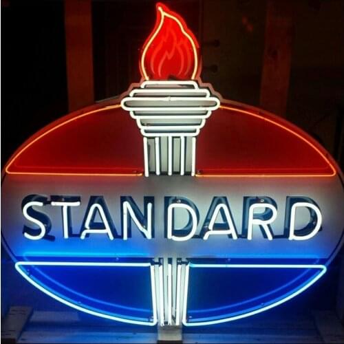 Neon Sign For Standard Oil Company light Beer Gas Station Window Advertise Custom Paint Decorate Display Impact Attract light