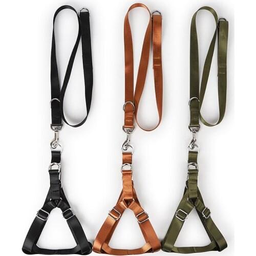 Pet Nylon Army Green Adjustable Vest Harness Sets Military Style Walking Dog Leash Lead Outdoor Supplies For Medium Large Dogs