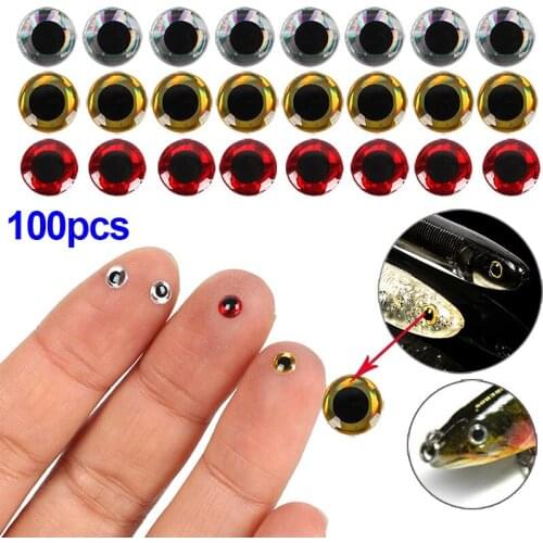 Newly 100pcs 6mm 3D Holographic Fishing Lure Fish Eyes Fly Tying Jigs Crafts 88 shop