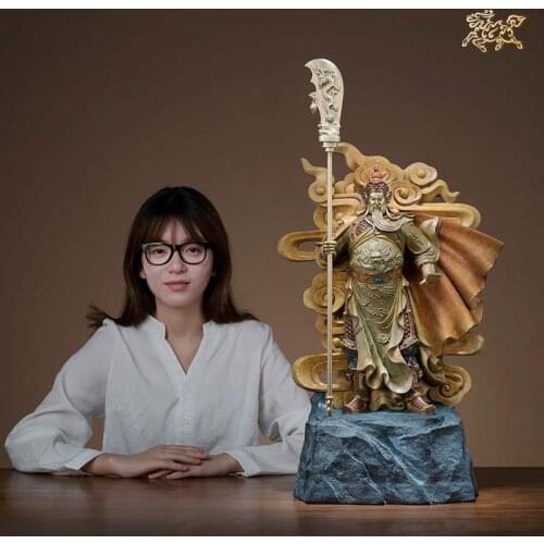 HUGE 2021 good luck God of wealth GUAN GONG statue home Company thriving business Money Drawing buddha brass Sculpture statue