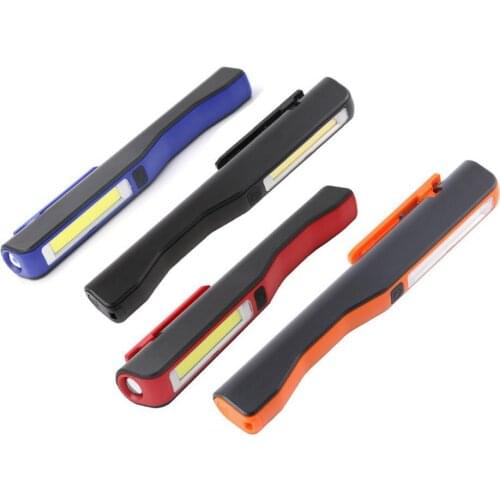 Portable Pen Shape COB LED Flashlight USB Rechargeable Magnetic Work Light Lamp