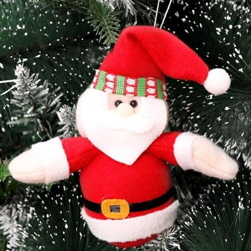 Christmas Ornaments Snowman Reindeer Santa Claus Plush Doll Pendants Xmas Tree Hanging Decoration Holiday festival accessories