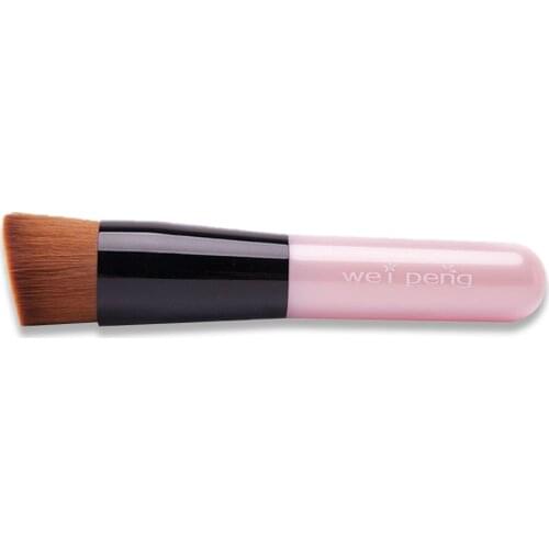 Pink Beveled Foundation Brush Soft Acrylic Makeup Comestics Tool Smooth Cute Portable