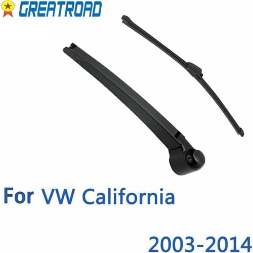 Wiper 16'' Rear Wiper Blade & Arm Set Kit For VW California 2003-2014 Windshield Window 2013 2012 2011 2010 2009 2008 2007