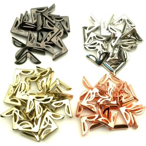 DIY Mixed Styles Retro Metal Gold And Black Bronze Book Scrapbooking Album Menu Folder Protectors Corner For Photo Album SC171