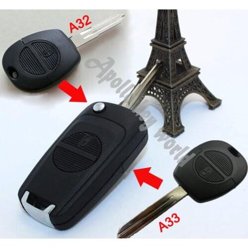 1 Button Replacement Modified Flip Folding Remote Key Shell Case For Nissan A32 A33 Fob Key Cover