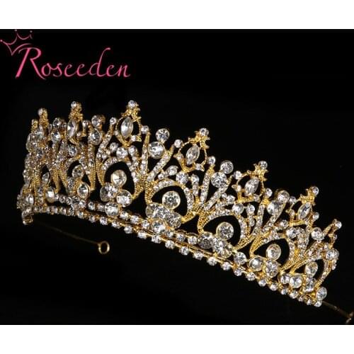 Bride Crystal Rhinestone Tiaras Crowns Bridal Wedding Hair Accessories For Women Princess Queen Pageant Headdand jewelry RE737