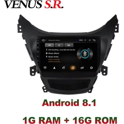 VenusSR Android 8.1 2.5D car dvd for Hyundai Elantra Radio 2011-2013 multimedia headunit GPS Radio stereo gps navigation