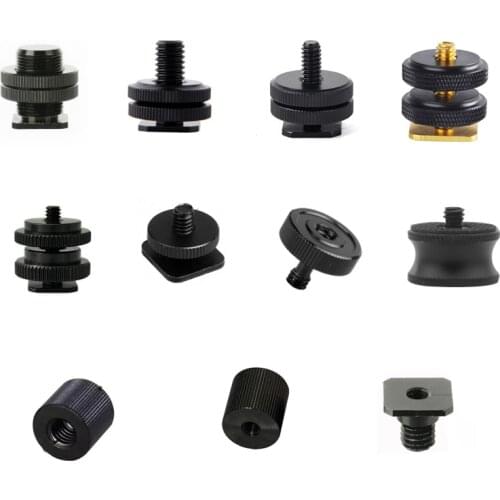 10pcs/lot 1/4" to 3/8" 5/8 Male to Female Double Layer Thread Screw Mount Adapter Tripod Plate Screw for Camera Flash Tripod Mic